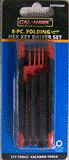 8-PC Folding Hex Key Driver Set, Metric