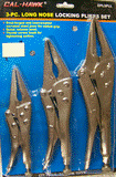3PC Long Nose Locking Pliers Set